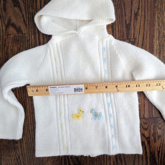 Vintage Baby Boy Infanta White Jacket Duck Embroidered Hooded 12 Month Easter - Picture 6 of 7